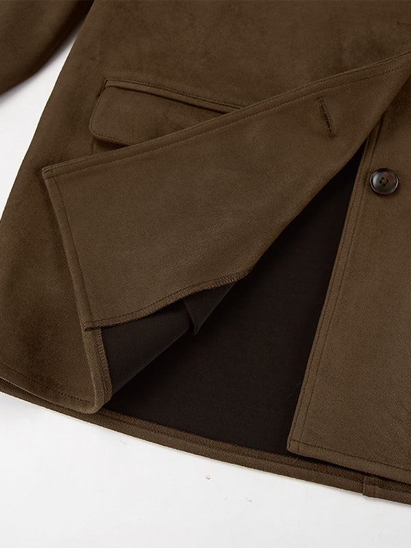 Nubuck Vintage Lapel Loose Suede Jackets