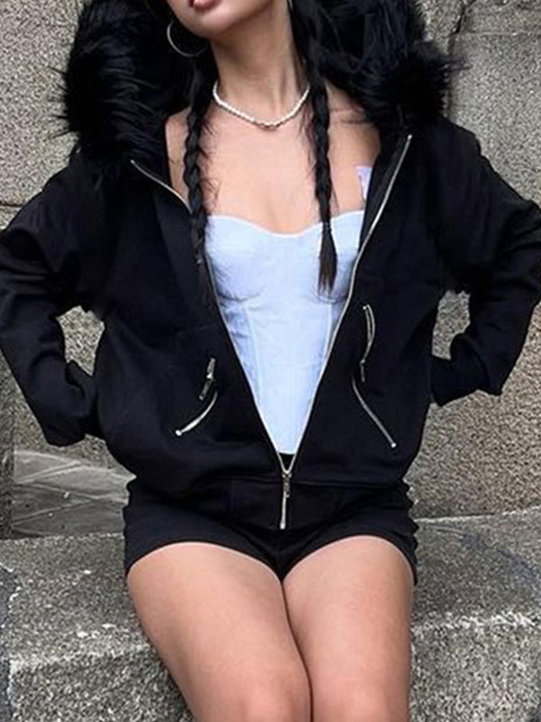 Loose Casual Hottie Stitching Jacket
