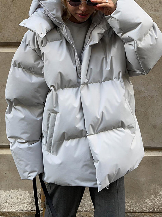 Multicolor Hooded Puffer Jacket