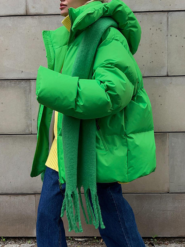 Multicolor Hooded Puffer Jacket