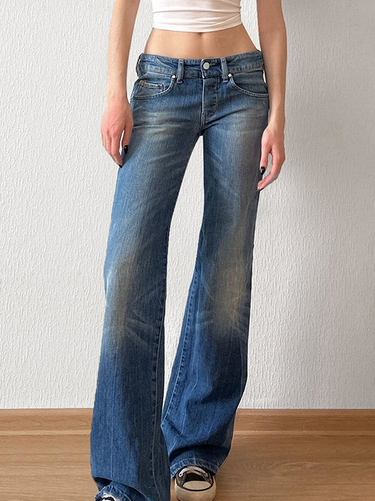 Basic Washed Aged Boyfriend Jeans