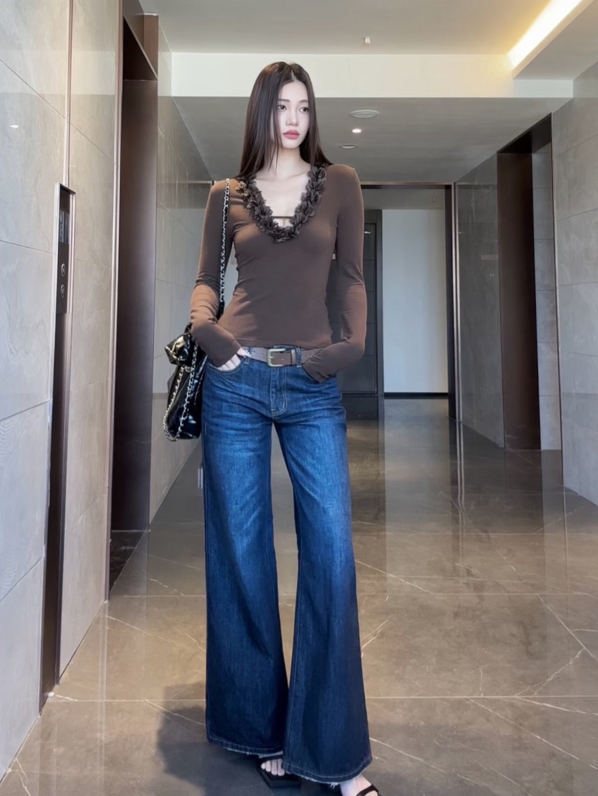 High Waisted Wide Leg Straight Leg Pants